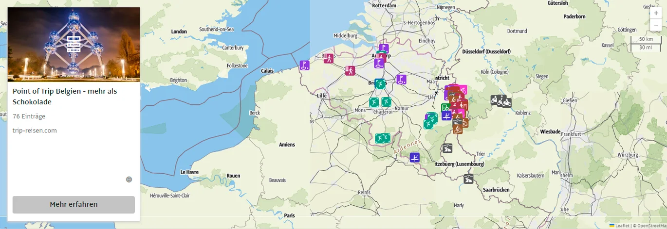 Belgien - alle Infos auf Trip Belgien  - alles auf einer Karte